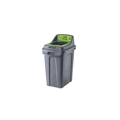 Szemetes kuka műanyag szelektív 50 literes antracit/zöld UP294-212 Szemetes kuka műanyag szelektív 50 literes antracit/zöld UP294-212