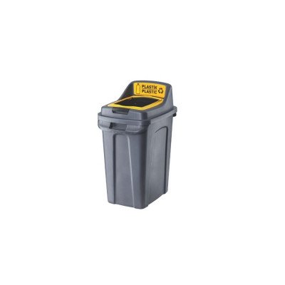 Szemetes kuka műanyag szelektív 50 literes antracit/sárga UP294-214 Szemetes kuka műanyag szelektív 50 literes antracit/sárga UP294-214