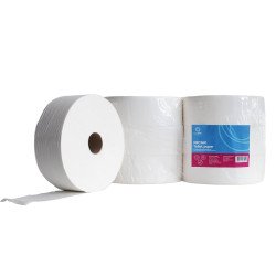 Toalettpapír 2 rétegű közületi átmérő:27 cm 100% cellulóz 360 m/tek 6 tekercs/csomag erősített duda Bluering® hófehér Iroda üzemeltetés, munkavédelem Bluering