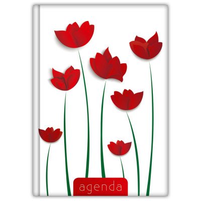 Határidőnapló Colors A5 napi, fehér lapokkal Flower Tulip Dayliner 2026.