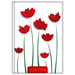 Határidőnapló Colors A5 napi, fehér lapokkal Flower Tulip Dayliner 2026. Író- irodaszer, papíráru Dayliner