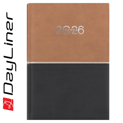 Határidőnapló Contrast A5 napi, fehér lapokkal barna-fekete Dayliner 2026. Határidőnapló Contrast A5 napi, fehér lapokkal barna-fekete Dayliner 2026.