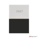 Határidőnapló Contrast A5 napi, fehér lapokkal fehér-fekete Dayliner 2027.