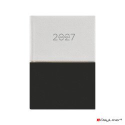 Határidőnapló Contrast A5 napi, fehér lapokkal fehér-fekete Dayliner 2027. Író- irodaszer, papíráru Dayliner