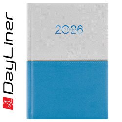 Határidőnapló Contrast A5 napi, fehér lapokkal fehér-világoskék Dayliner 2026. Író- irodaszer, papíráru Dayliner
