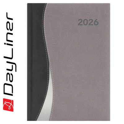 Határidőnapló Dubai A5 heti, fehér lapokkal fekete-szürke Dayliner 2026.