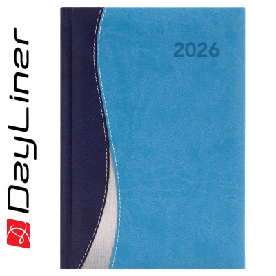 Határidőnapló Dubai A5 heti, fehér lapokkal kék-világoskék Dayliner 2027.