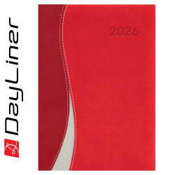 Határidőnapló Dubai A5 heti, fehér lapokkal piros-piros Dayliner 2026. Író- irodaszer, papíráru Dayliner