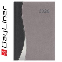 Határidőnapló Dubai A5 napi, fehér lapokkal fekete-szürke Dayliner 2026. Író- irodaszer, papíráru Dayliner