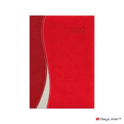 Határidőnapló Dubai A5 napi, fehér lapokkal piros-piros Dayliner 2027. Író- irodaszer, papíráru Dayliner