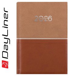 Határidőnapló Fifty A5 napi, fehér lapokkal barna Dayliner 2026. Író- irodaszer, papíráru Dayliner