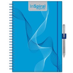 Határidőnapló InSpiral A5 heti, fehér lapokkal kék-kék Dayliner 2026. Író- irodaszer, papíráru Dayliner