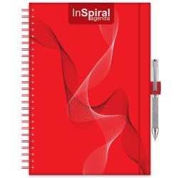 Határidőnapló InSpiral A5 heti, fehér lapokkal piros-piros Dayliner 2026. Író- irodaszer, papíráru Dayliner