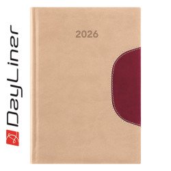 Határidőnapló Memphis A5 napi, fehér lapokkal bézs-padlizsán Dayliner 2026. Író- irodaszer, papíráru Dayliner