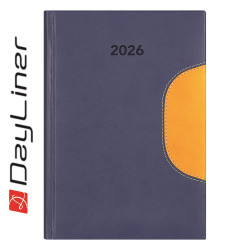 Határidőnapló Memphis A5 napi, fehér lapokkal kék-sárga Dayliner 2026. Író- irodaszer, papíráru Dayliner