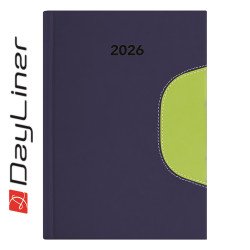 Határidőnapló Memphis A5 napi, fehér lapokkal kék-zöld Dayliner 2026. Író- irodaszer, papíráru Dayliner
