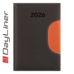Határidőnapló Memphis B6 heti, fehér lapokkal fekete-narancs Dayliner 2026. Író- irodaszer, papíráru Dayliner