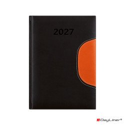 Határidőnapló Memphis B6 heti, fehér lapokkal fekete-narancs Dayliner 2027. Író- irodaszer, papíráru Dayliner