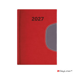Határidőnapló Memphis B6 heti, fehér lapokkal piros-szürke Dayliner 2027. Író- irodaszer, papíráru Dayliner