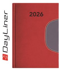 Határidőnapló Memphis B6 heti, fehér lapokkal piros-szürke Dayliner 2026. Író- irodaszer, papíráru Dayliner