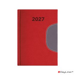 Határidőnapló Memphis B6 heti, fehér lapokkal piros-szürke Dayliner 2027. Író- irodaszer, papíráru Dayliner