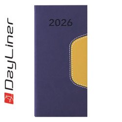 Zsebnaptár Memphis fekvő heti, fehér lapokkal kék-sárga Dayliner 2026. Író- irodaszer, papíráru Dayliner