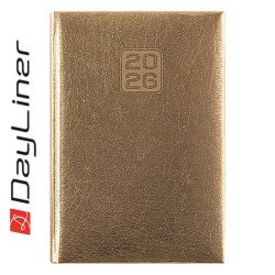Határidőnapló Mirror A5 heti, fehér lapokkal arany Dayliner 2026. Író- irodaszer, papíráru Dayliner