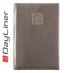 Határidőnapló Mirror A5 heti, fehér lapokkal ezüst Dayliner 2026. Író- irodaszer, papíráru Dayliner