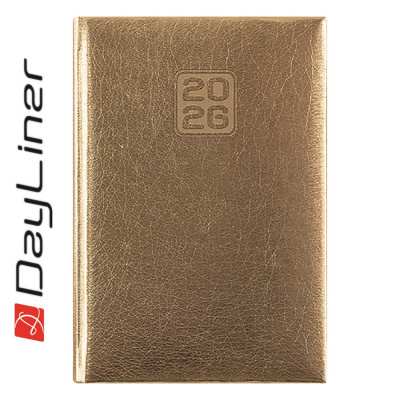 Határidőnapló Mirror A5 napi, fehér lapokkal arany Dayliner 2026.