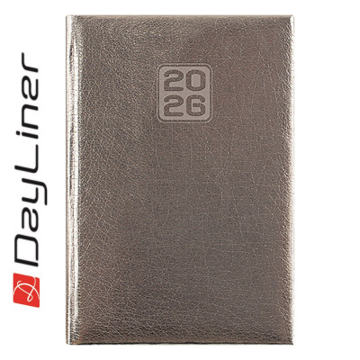 Határidőnapló Mirror A5 napi, fehér lapokkal ezüst Dayliner 2026.