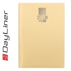 Határidőnapló MyPastel A5 napi, krémszínű lapokkal sárga Dayliner 2026. Író- irodaszer, papíráru Dayliner