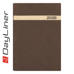 Határidőnapló The Boss A5 napi, fehér lapokkal barna Dayliner 2026. Író- irodaszer, papíráru Dayliner