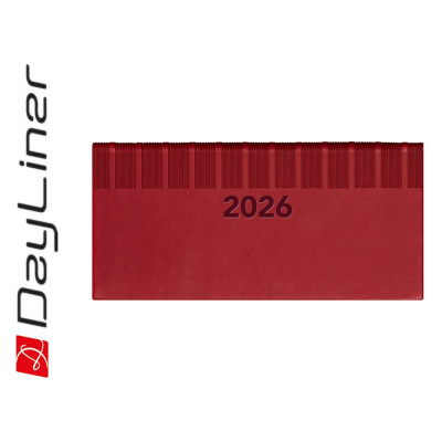 Zsebnaptár Tucson fekvő heti, fehér lapokkal piros Dayliner 2026.