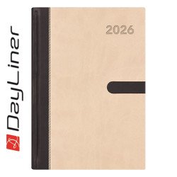 Határidőnapló Winner A5 napi, fehér lapokkal bézs Dayliner 2026. Író- irodaszer, papíráru Dayliner