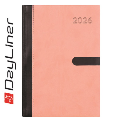 Határidőnapló Winner A5 napi, fehér lapokkal pink Dayliner 2026.