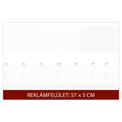 Asztali naptár könyöklő 570 x 380 mm, fehér lapokkal bordó Dayliner 2026. Író- irodaszer, papíráru Dayliner