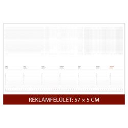 Asztali naptár könyöklő 570 x 380 mm, fehér lapokkal bordó Dayliner 2026. Író- irodaszer, papíráru Dayliner