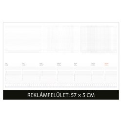 Asztali naptár könyöklő 570 x 380 mm, fehér lapokkal fekete Dayliner 2026. Író- irodaszer, papíráru Dayliner
