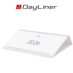 Asztali naptár Club 320 x 150 mm, fehér lapokkal fehér karton tartó Dayliner 2026. Író- irodaszer, papíráru Dayliner