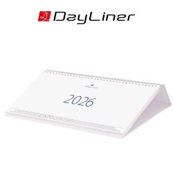 Asztali naptár Club 320 x 150 mm, fehér lapokkal fehér karton tartó Dayliner 2026. Író- irodaszer, papíráru Dayliner