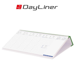 Asztali naptár Club 320 x 150 mm, fehér lapokkal zöld műbörrel borított tartóval Dayliner 2026. Író- irodaszer, papíráru Dayliner