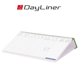 Asztali naptár Club 320 x 150 mm, fehér lapokkal zöld műbörrel borított tartóval Dayliner 2026. Író- irodaszer, papíráru Dayliner