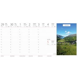 Képes asztali naptár Európa 320 x 150 mm, fehér lapokkal fekvő fehér karton tartóval Dayliner 2026. Író- irodaszer, papíráru Dayliner