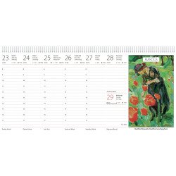 Képes asztali naptár Művészet 320 x 150 mm, fehér lapokkal fekvő fehér karton tartóval Dayliner 2026. Író- irodaszer, papíráru Dayliner