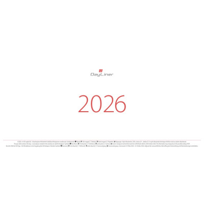 Asztali naptár Oktáv 320 x 150 mm, fehér lapokkal Oktáv fekvő fehér karton tartó Dayliner 2026.