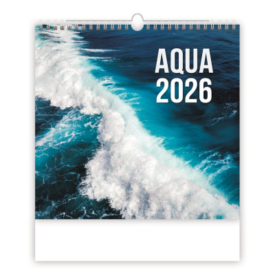 Falinaptár képes 300 x 300 mm, fehér lapokkal Aqua Dayliner 2026.