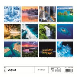 Falinaptár képes 300 x 300 mm, fehér lapokkal Aqua Dayliner 2026. Író- irodaszer, papíráru Dayliner