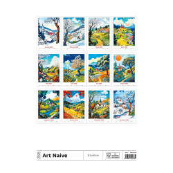 Falinaptár képes 315 x 450 mm, fehér lapokkal Art Naive Dayliner 2026.