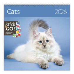 Falinaptár képes 300 x 300 mm, fehér lapokkal Cats Dayliner 2026. Író- irodaszer, papíráru Dayliner