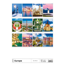 Falinaptár képes 315 x 450 mm, fehér lapokkal Europe Dayliner 2027.